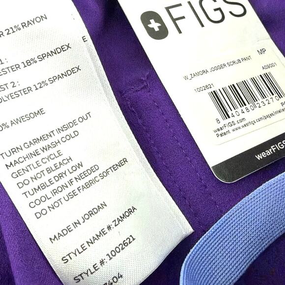 Figs Women's Digital Grape Zamora Jogger Scrub Pants Petite Size MP - Picture 9 of 14